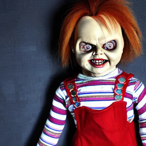 Image similar to chucky the killer doll coming alive