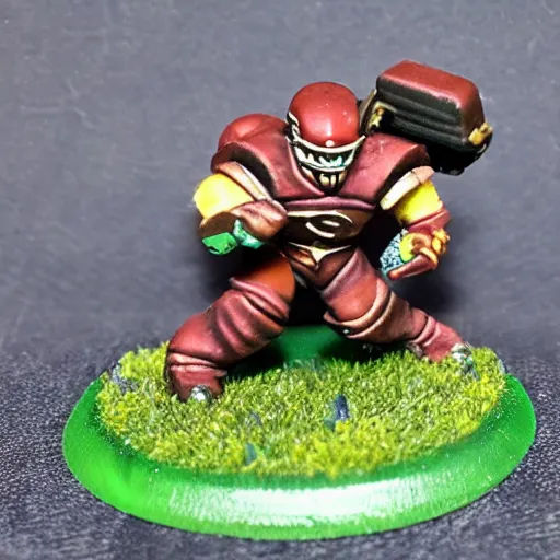 Image similar to realistic photo of human blitzer from blood bowl