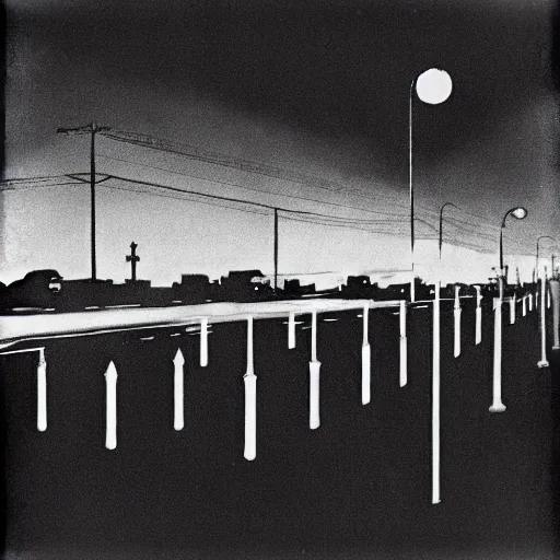Image similar to Photograph. Album cover. Godspeed You Black Emperor. Street lights. Extremely detailed.