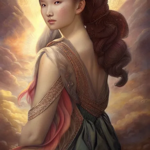 Image similar to a stunning portrait of yakut by Evelyn De Morgan and Ross Tran, rossdraws, fresco