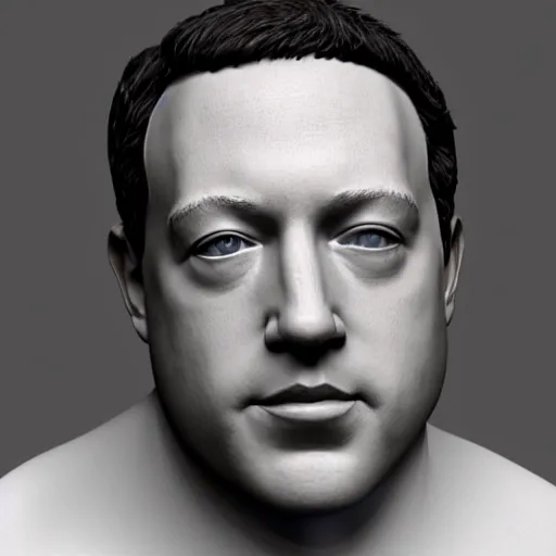 Prompt: Mark Zuckemberg, ZBrush, minimalistic