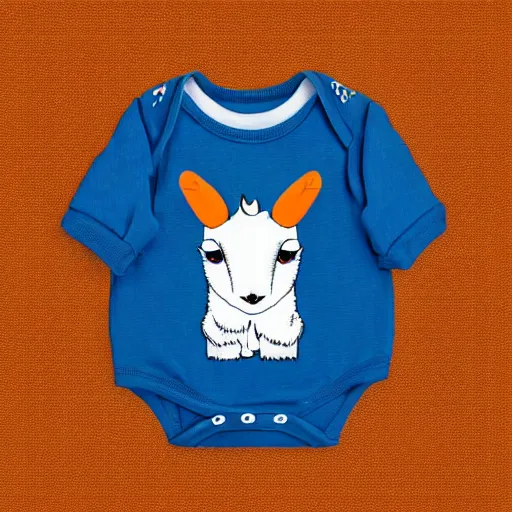 Prompt: cute baby goat wearing orange inmate clothes