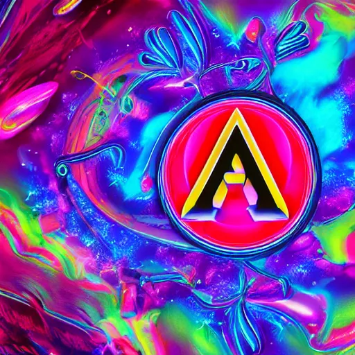 Image similar to a and w vaporwave logo, colorful, digital art, cosmic, 3 d high definition, trending on art station, photorealistic, high resolution, 8 k, octane, hyper detailed, insane details, intricate, elite, ornate, elegant trend, highly detailed and intricate, sharp focus, photography, unreal engine