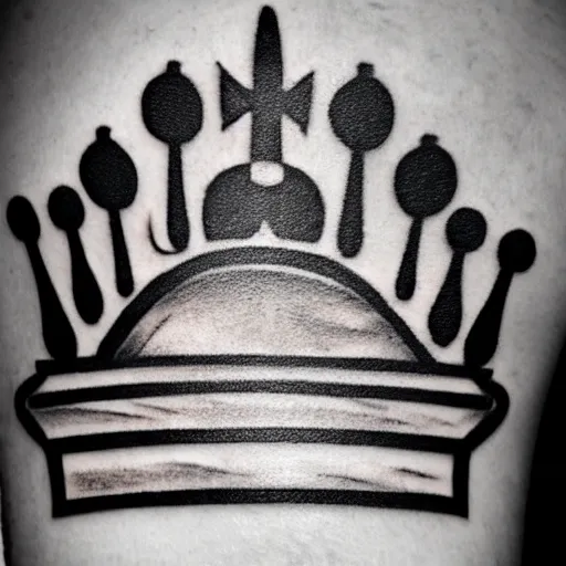 chess pawn with a crown tattoo, Stable Diffusion