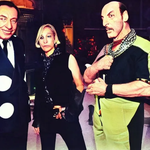 Image similar to Silvio Berlusconi, Salvini and Giorgia Meloni in Jojo bizarre adventures