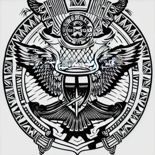 Prompt: badass two - headed eagle vector illustration detailed