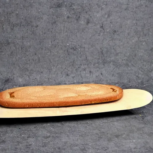 Prompt: skateboard made out of bread