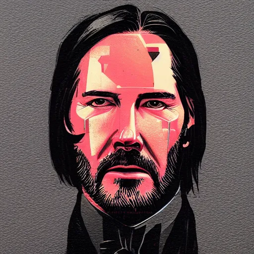 Image similar to John Wick Profile Picture by Sachin Teng, asymmetrical, Organic Painting , Matte Painting, geometric shapes, hard edges, graffiti, street art, 300 dpi :2 by Sachin Teng:4