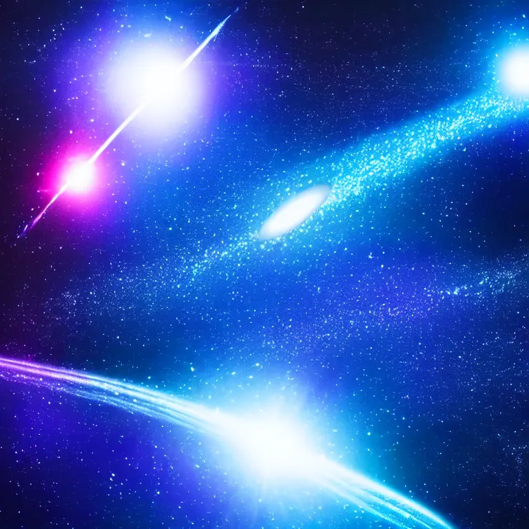 Prompt: space quantum death. death of galactics. starfield. deep space, dark blue, dark. lens flare. no text