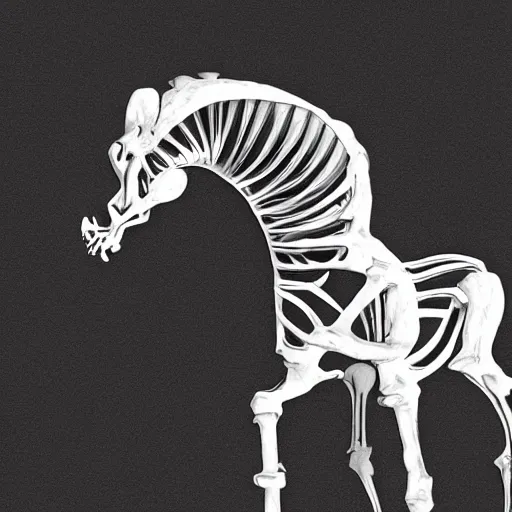 Prompt: a skeleton horse,digital sketch