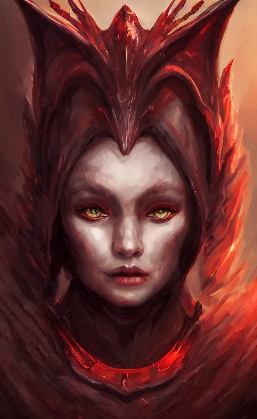 Image similar to face portrait of dragon kin woman, with pretty red ruby eyes, dynamic lighting, fantasy concept art, trending on art station, stunning visuals, creative, cinematic, ultra detailed