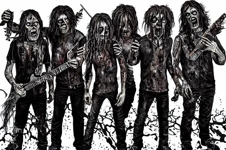 Image similar to zombies in a metal band