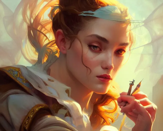 Prompt: photography of dana schutz, deep focus, d & d, fantasy, intricate, elegant, highly detailed, digital painting, artstation, concept art, matte, sharp focus, illustration, hearthstone, art by artgerm and greg rutkowski and alphonse mucha