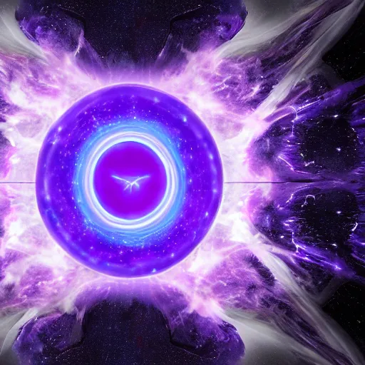 Prompt: a flag that open a portal to other dimension with purple energy and blue fire coming from the portal, dark, cinematography , 4k