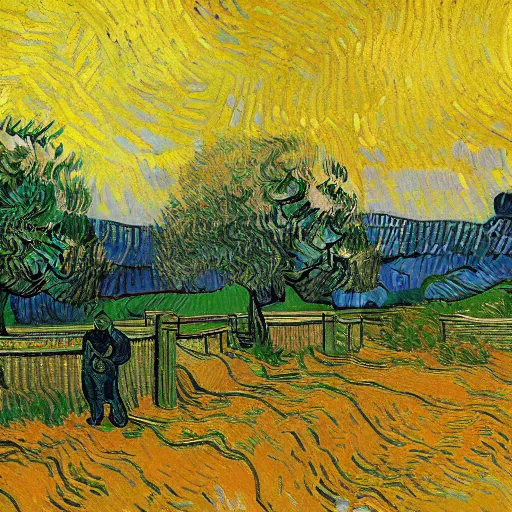 Prompt: sunny day, early morninig - digital art by vincent van gogh