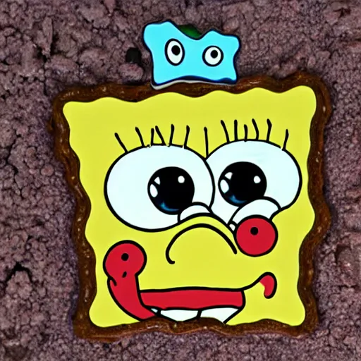 Prompt: spongebob made out of poop
