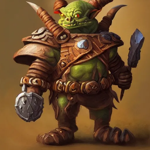 Prompt: a goblin warrior dressed with a bone armor, by justin gerard and greg tutkowski, digital art, realistic painting, dnd, character design, trending on artstation