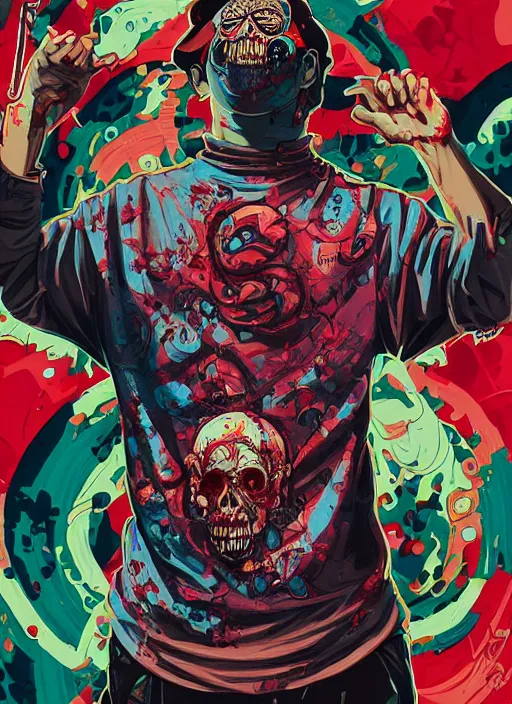 Image similar to zombie full body hiphop streetwear drip, tristan eaton, victo ngai, artgerm, rhads, ross draws