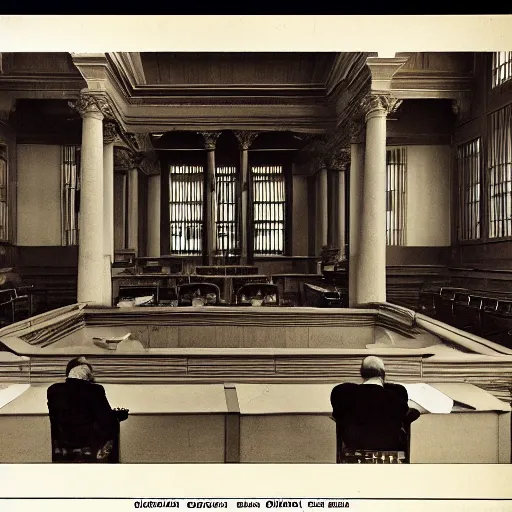 Image similar to an image of a civic civil court, in a medium full shot, russian and japanese mix, high - key lighting, warm lighting, overcast flat midday sunlight, a vintage historical fantasy 1 9 1 5 photo from life magazine, professional cooperate, the new york times photojournalism.