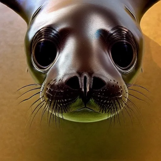 Prompt: a photo of a seal human hybrid animal with eyes of a seal, 4k ultra hd, trending on instagram