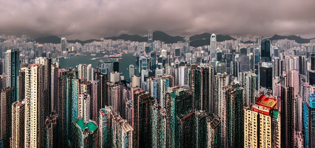 Prompt: Retro Futuristic picture of Hong Kong, 4K photo