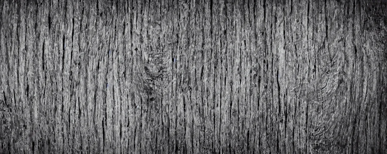 Image similar to 2d aged and worn woodgrain, black and white detailed photorealistic texture