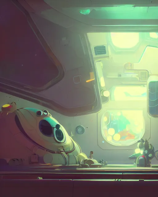 Prompt: space station deep space, cory loftis, james gilleard, atey ghailan, makoto shinkai, goro fujita, studio ghibli, rim light, exquisite lighting, clear focus, very coherent, plain background, soft painting