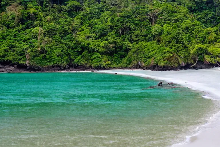 Prompt: manuel antonio costa rica beach, 4 k