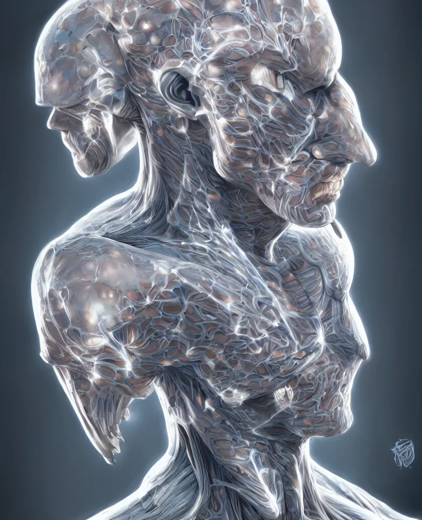 Image similar to a biologic man 4 1 6 0 by artgerm and ernt haeckel trending on artstation