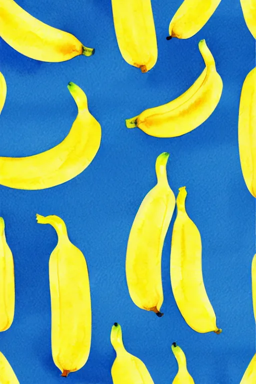 Image similar to minimalist watercolor art of a bananas, illustration, vector art