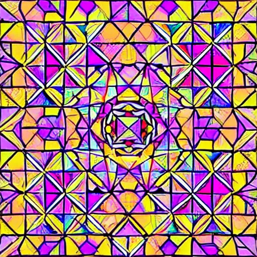 Image similar to repeating colorful geometric lines