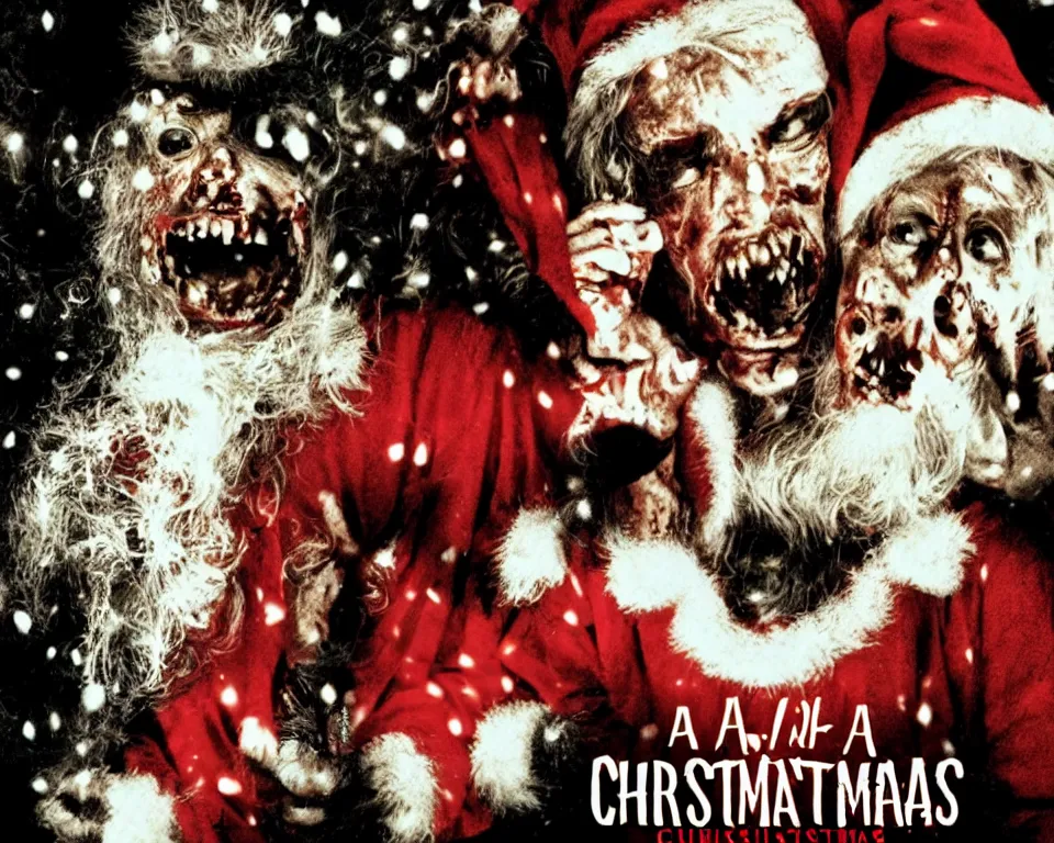 Image similar to a horror movie poster about Christmas