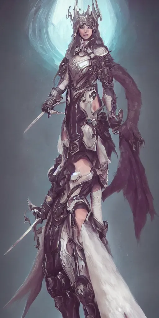 Prompt: !dream Concept art, knight witch girl, artstation trending, highly detailded