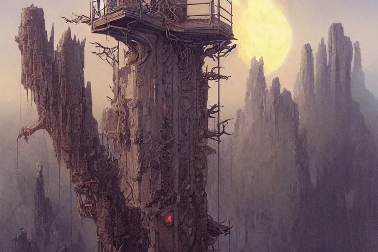 Prompt: all along the watchtower, extremely detailed painting by gerald brom and and greg rutkowski