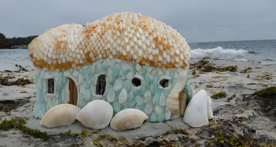 Prompt: seashell house