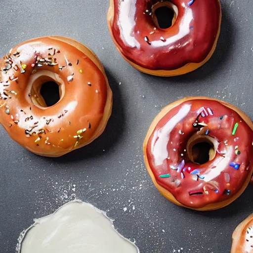 Image similar to high resolution photo of a slimy donut, michelin star, very tasty, food photography, instagram, trending