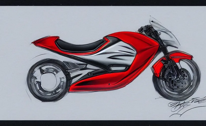 Prompt: 1 9 9 0 s kawasaki sport motorcycle concept, sketch, art,