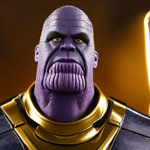 Image similar to Thanos as a Muppet