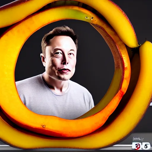 Image similar to photo elon musk inside of a mango, highly detailed, extremely high quality, hd, 4 k, 8 k, professional photographer, 4 0 mp, lifelike, top - rated, award winning, cinematic, realistic, detailed lighting, detailed shadows, sharp, no blur, edited, corrected, trending