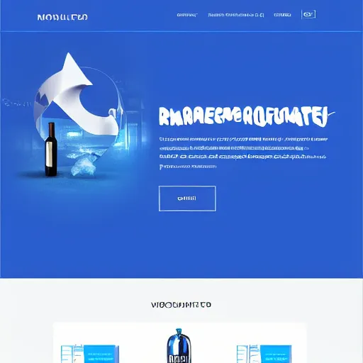 Prompt: minimalistic clean website brand design portal, blue background with white text, large tab layout on the left, pleasing colors and readable fonts, featuring a corporate brand logo image