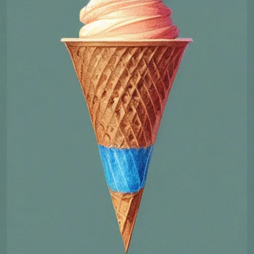 Prompt: Stylised and coloured Lineart of an icecream cone with three scoops of icecream placed on top stacked in a triangle shape, highly detailed, digital pencil painting, artstation, concept art, crisp, sharp focus, illustration, art by artgerm and greg rutkowski and alphonse mucha