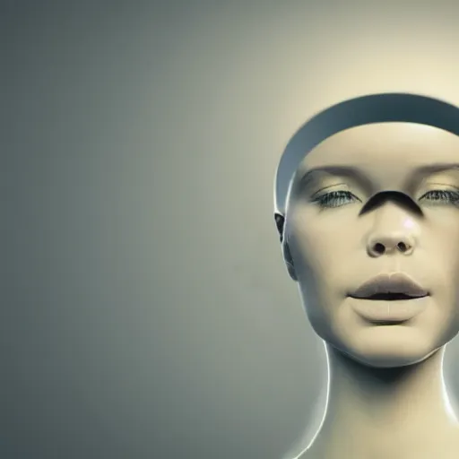 Image similar to a tv showing static in the shape of a human face, 3 d render, octane, ray tracing, ultra detailed, photorealistic, ultra high resolution, 8 k