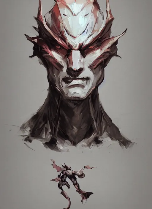 Image similar to semi reallistic gouache gesture painting, by yoshitaka amano, by ruan jia, by conrad roset, by dofus online artists, detailed anime 3 d render of voldo from soul edge, portrait, cgsociety, artstation, rococo mechanical, digital reality, sf 5 ink style, dieselpunk atmosphere, gesture drawn