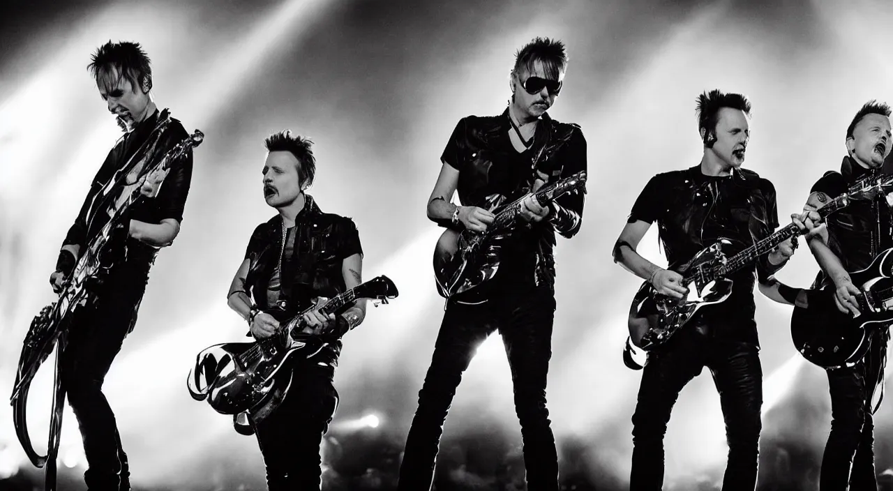 Image similar to matt bellamy and james hetfield, 2 0 1 6 live music video, official music video