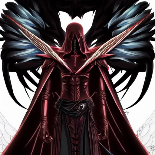 portrait of azrael angel of death, anime fantasy