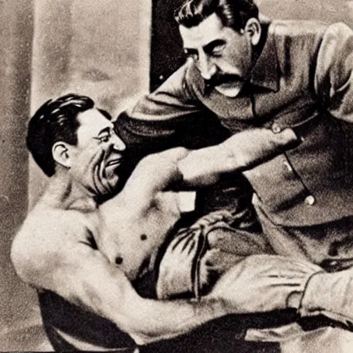 Image similar to stalin punches joe baiden head to pieces photo