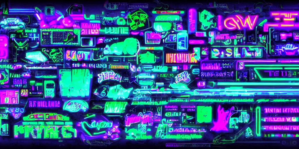 Image similar to twitch, cyberpunk, neon, glow, neon sign