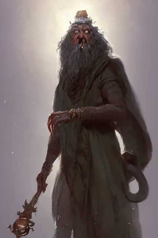 Image similar to A highly detailed full body portrait painting of the old rat sorcerer Nicodemus from the Secret of Nihm by Disney, Greg Rutkowski, John Howe, trending on artstation