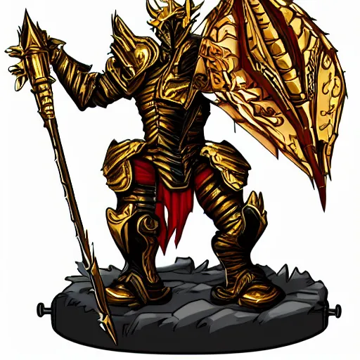 Image similar to Golden dragon born fighter wearing plate armor