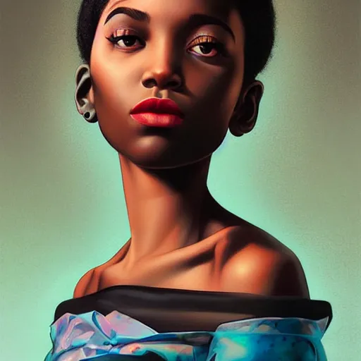 Image similar to Paris city portrait, black girl, Pixar style, by Tristan Eaton Stanley Artgerm and Tom Bagshaw.